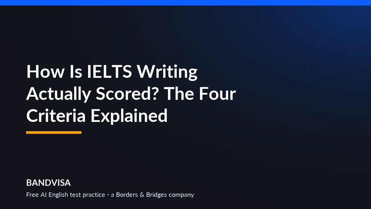 How IELTS Writing is scored: the four assessment criteria and how Task 1 and Task 2 combine into one band